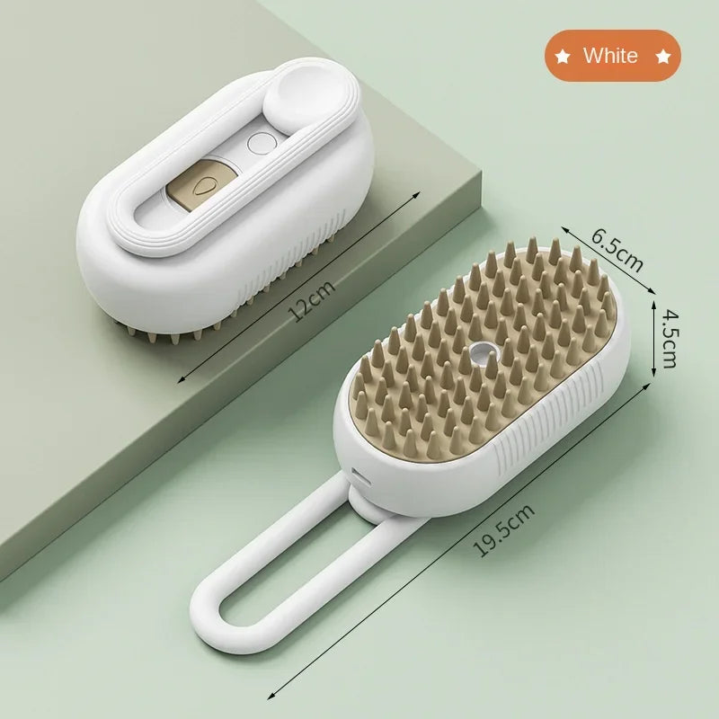 3-in-1 Pet Steam Brush — Groom, Massage & Deshed in Seconds