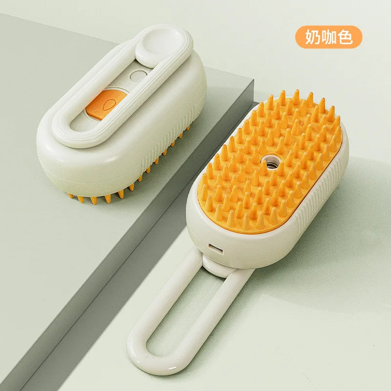 3-in-1 Pet Steam Brush — Groom, Massage & Deshed in Seconds