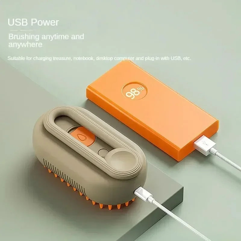 3-in-1 Pet Steam Brush — Groom, Massage & Deshed in Seconds