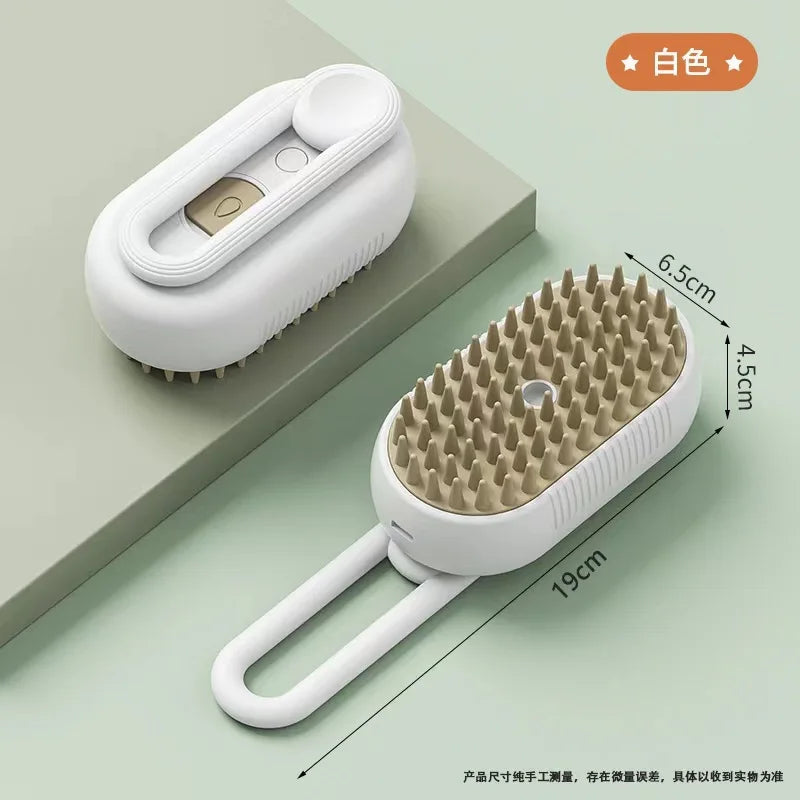 3-in-1 Pet Steam Brush — Groom, Massage & Deshed in Seconds