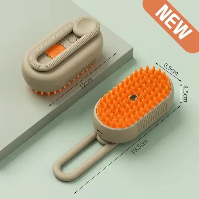 3-in-1 Pet Steam Brush — Groom, Massage & Deshed in Seconds